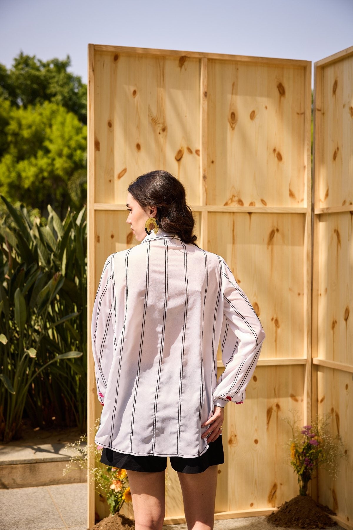 BLOOM EMBROIDERY- SEAM DETAIL SHIRT
