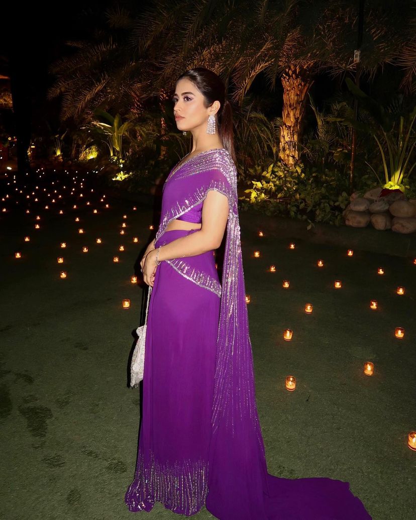 Rehyaa Suneja in Purple Drape Saree