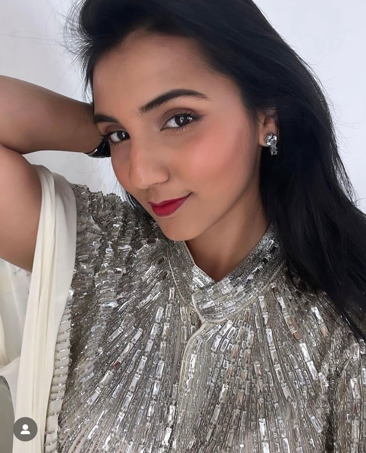 Massoom Minawala in Ivory Cape Lehenga Set