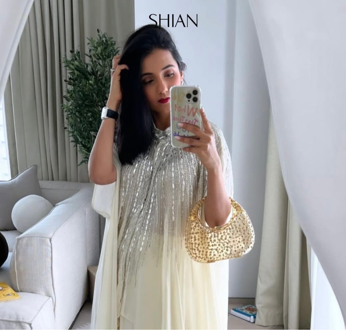 Massoom Minawala in Ivory Cape Lehenga Set