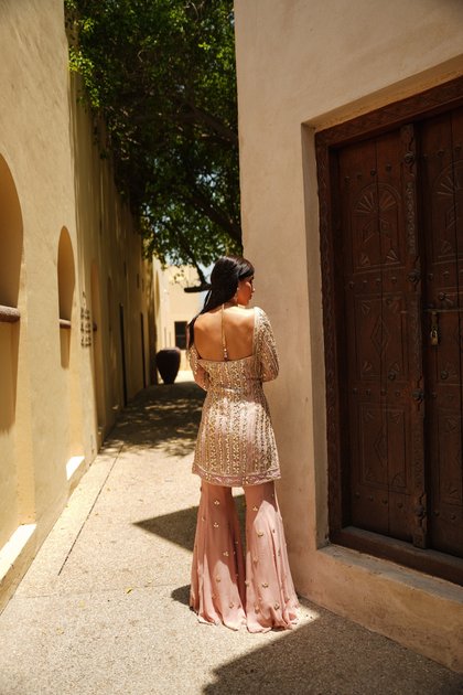 SALMON PINK PARISAA KALIDAR SHARARA