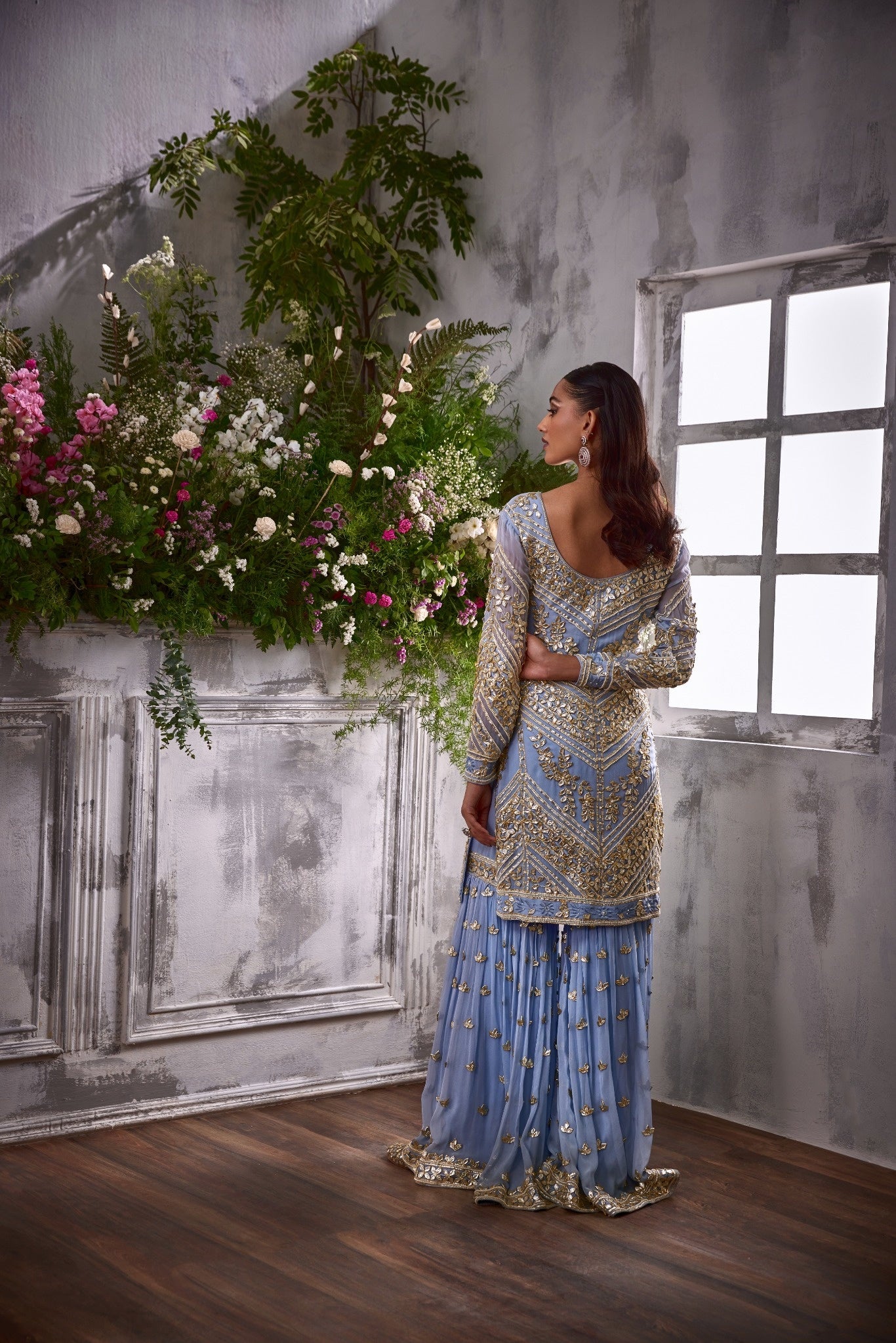 SKY BLUE GOTA SHARARA