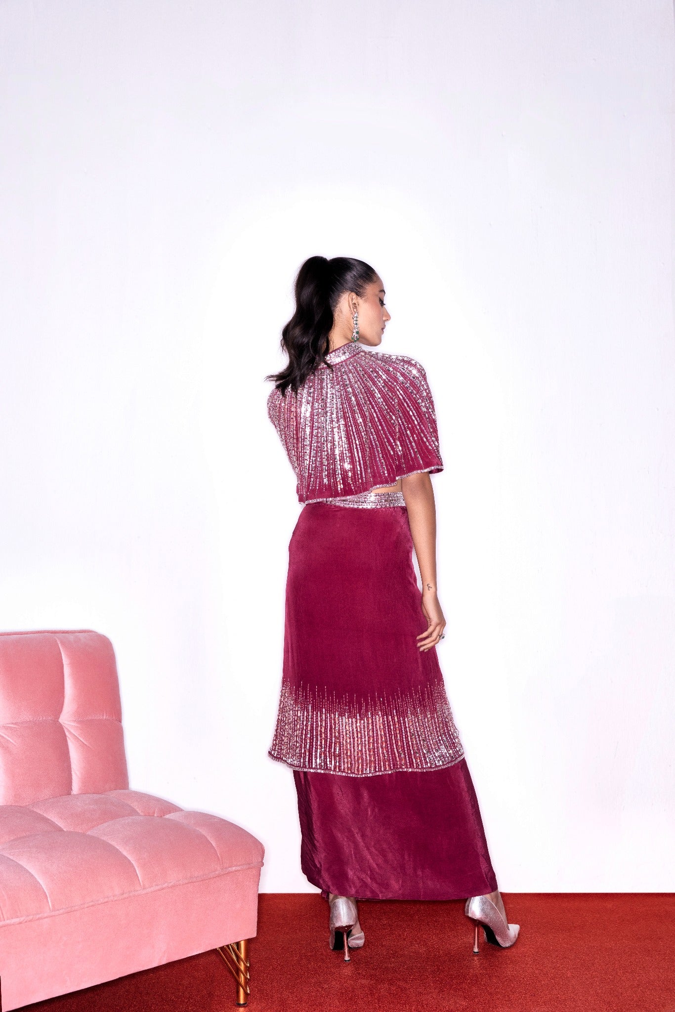 RUBY RED CAPE & SKIRT SET