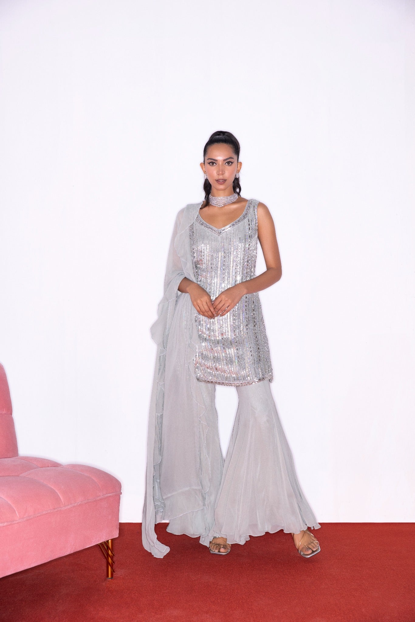 SEA GREEN SHARARA SET
