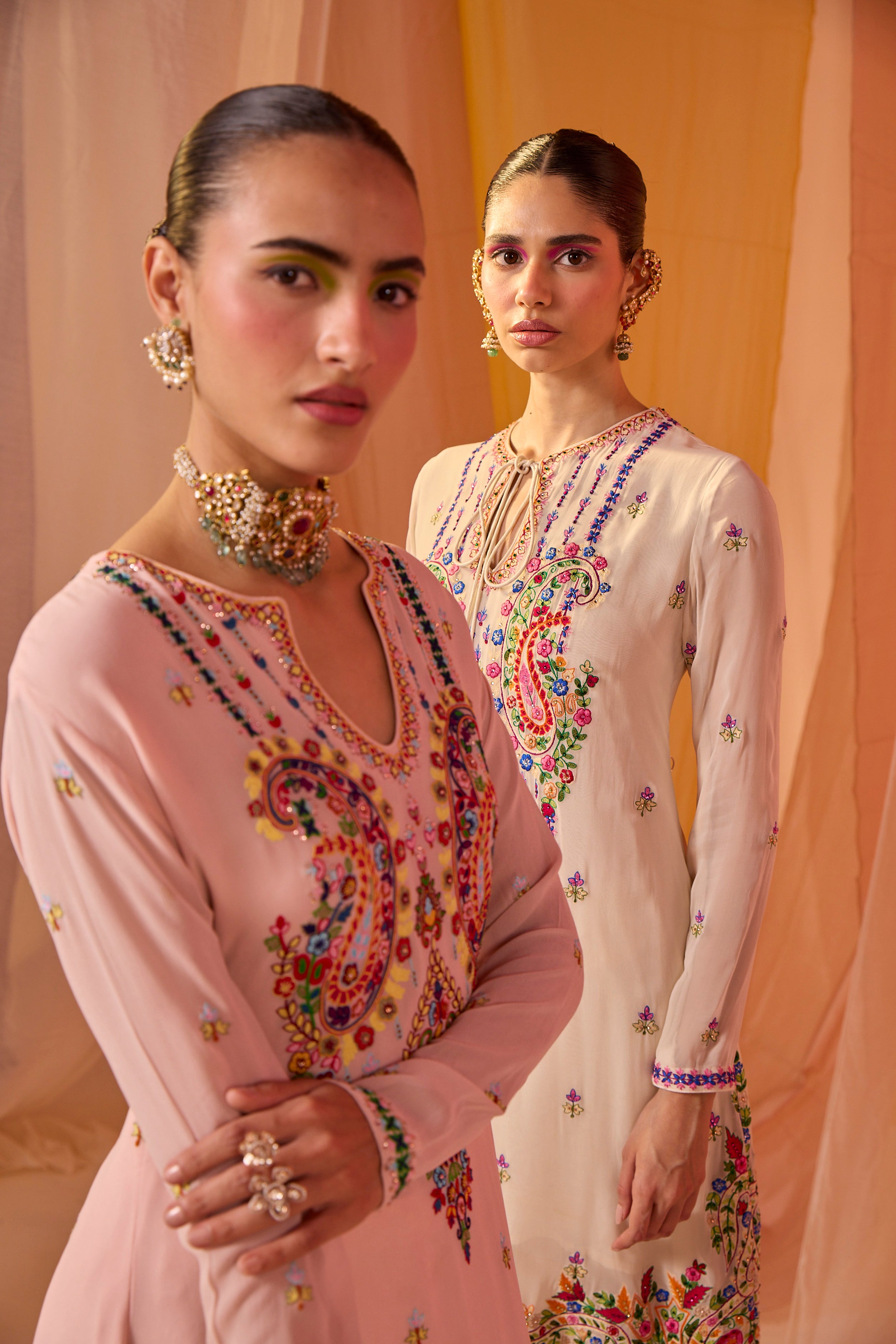 Multi Colour Kurta with Pants - S396