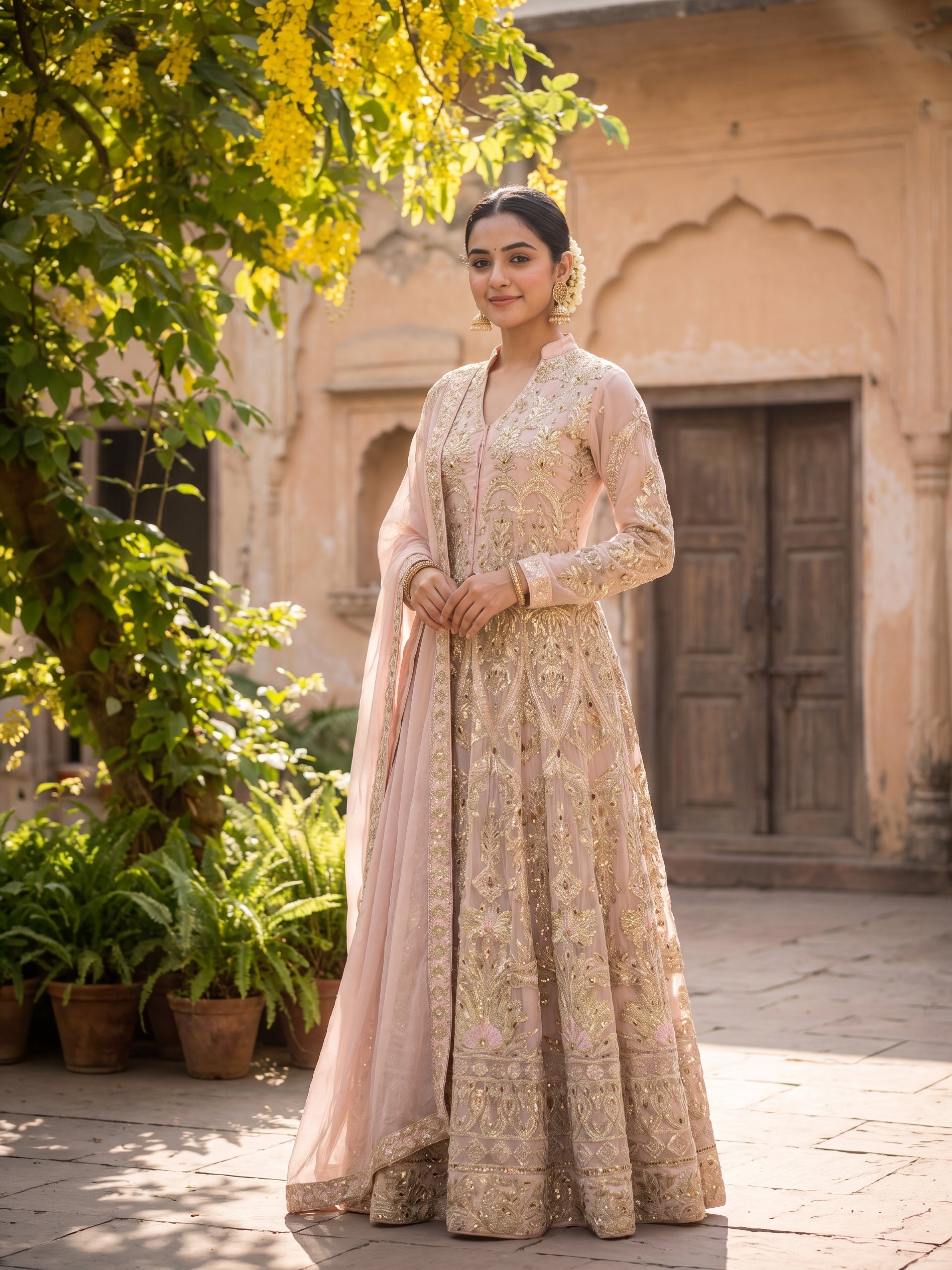 ROOHAB ROYAL ROSE PINK ANARKALI