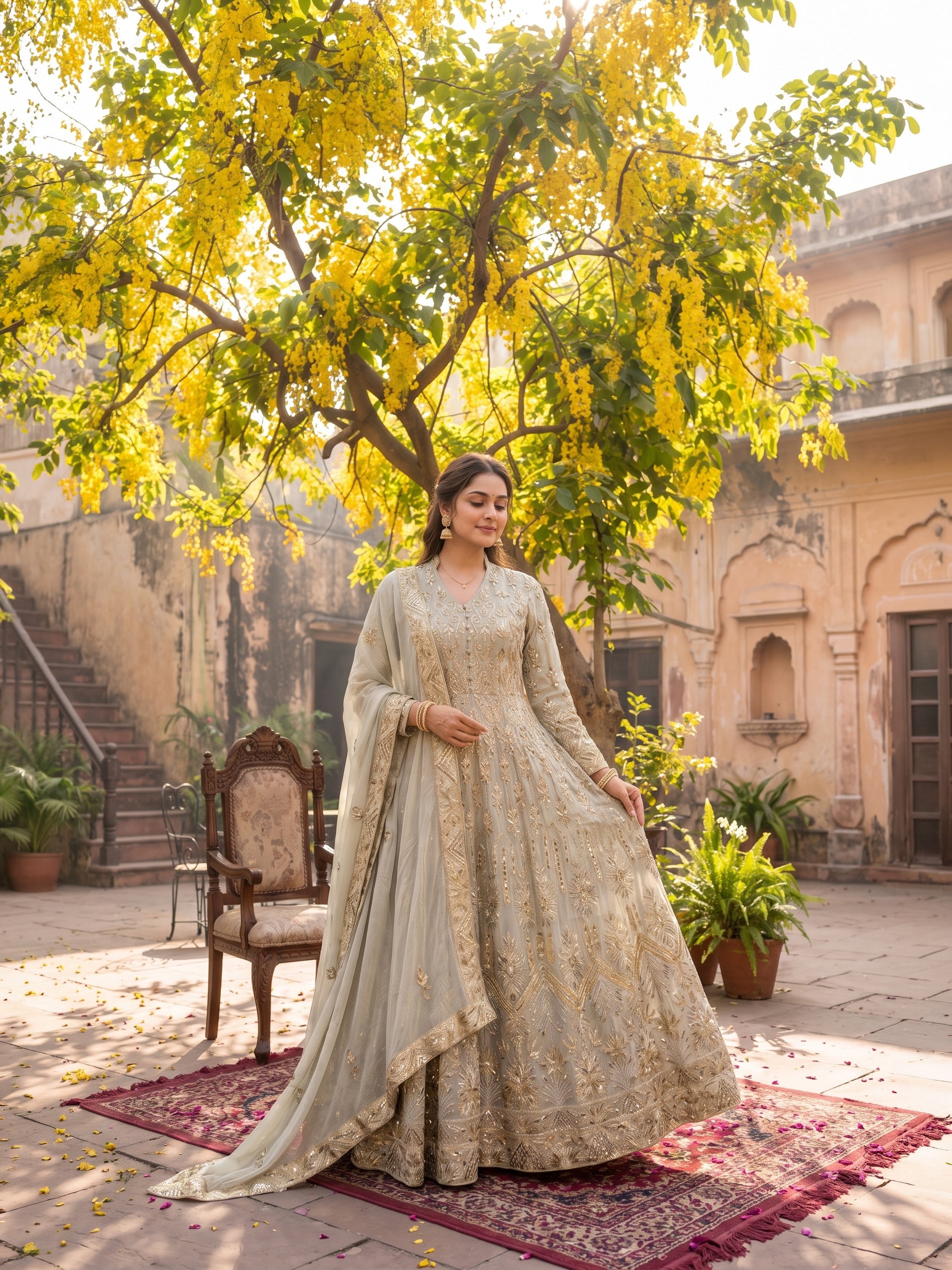 ROOHAB ROYAL SEA GREEN ANARKALI