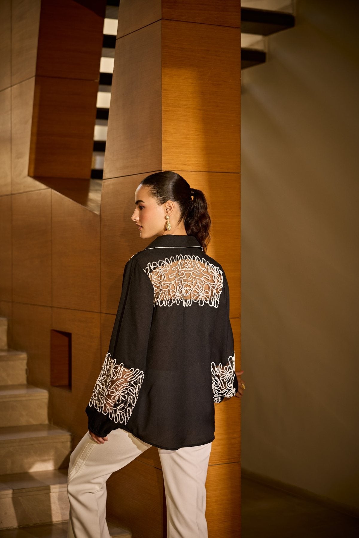 BLACK INTERACED WORK SHIRT