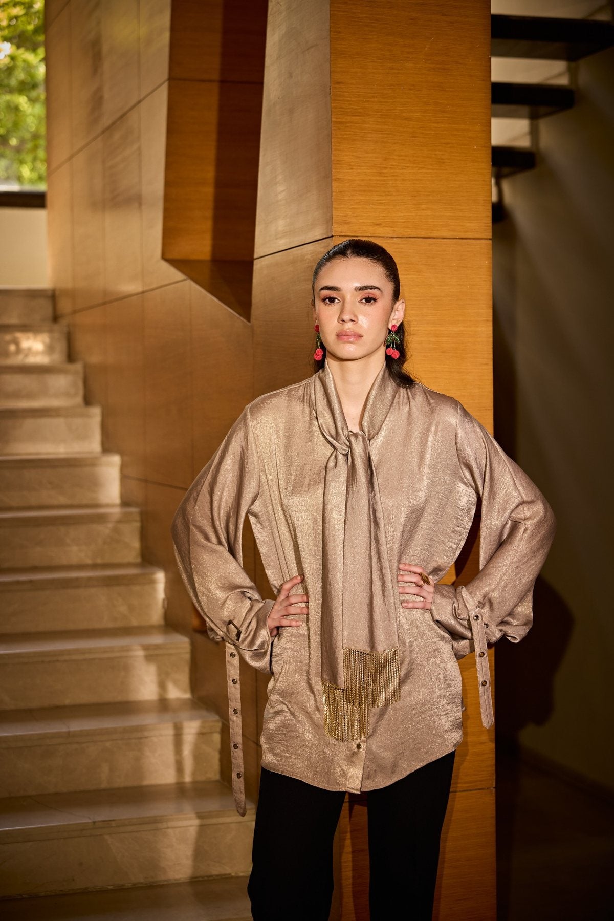 TASSEL TIE GOLDEN HOUR SHIRT