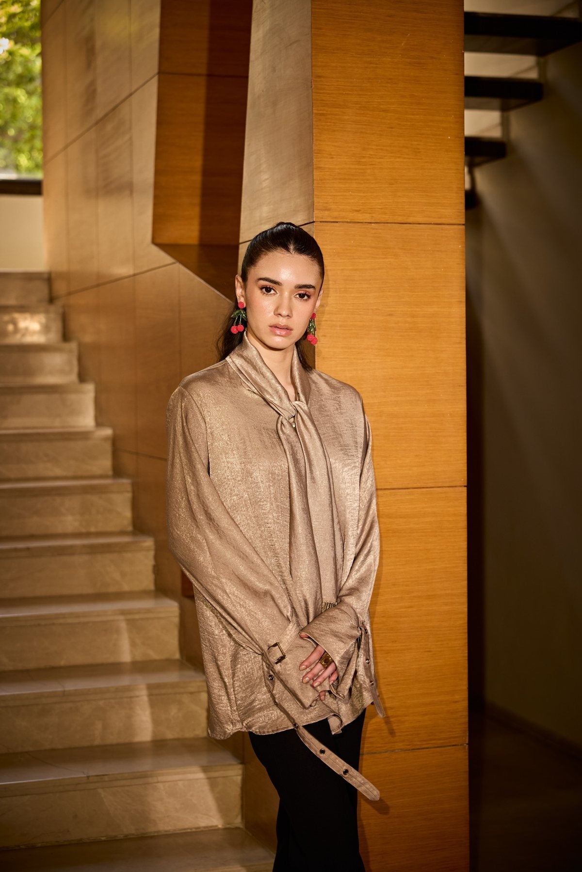TASSEL TIE GOLDEN HOUR SHIRT