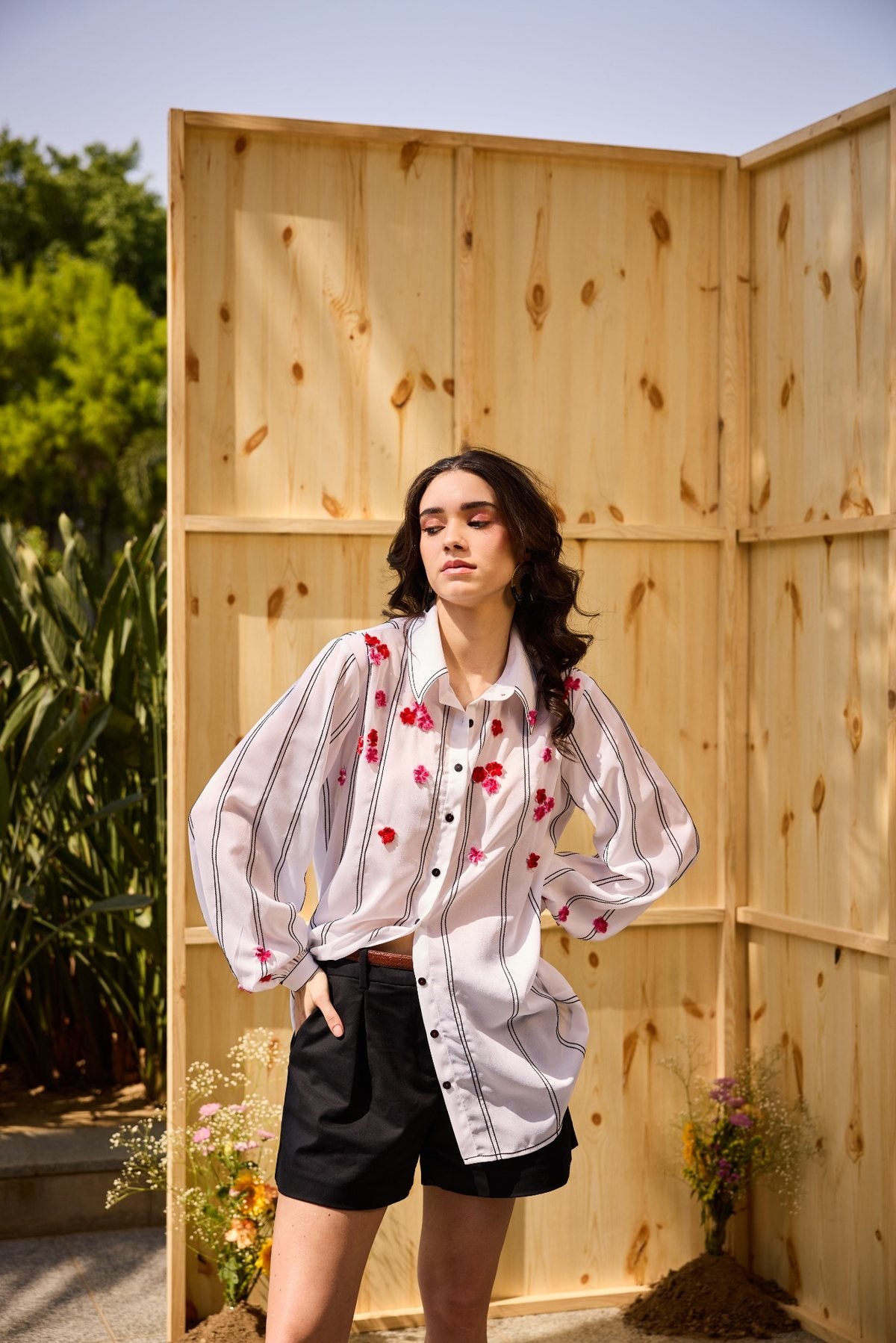 BLOOM  EMBROIDERY- SEAM DETAIL  SHIRT