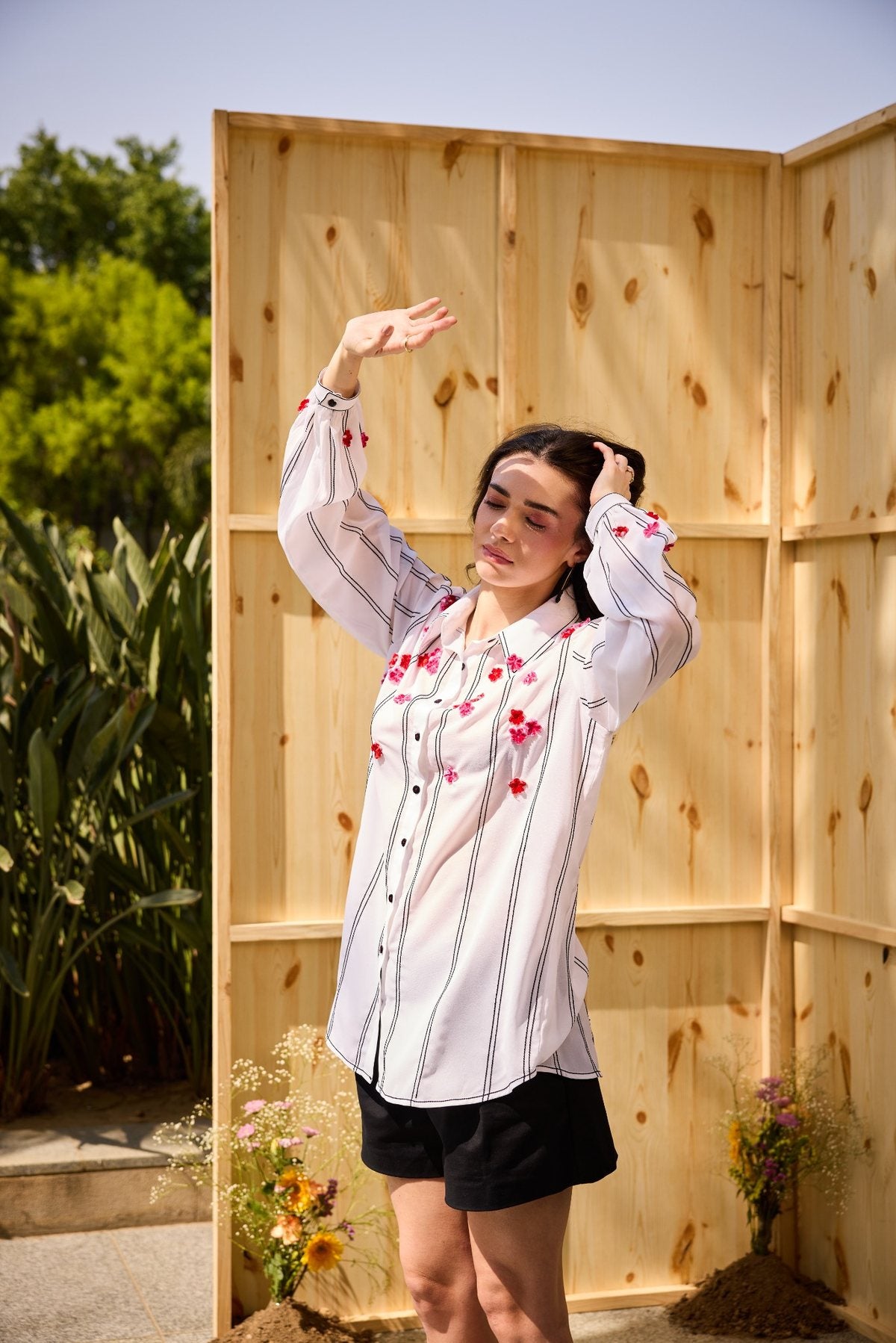 BLOOM  EMBROIDERY- SEAM DETAIL  SHIRT