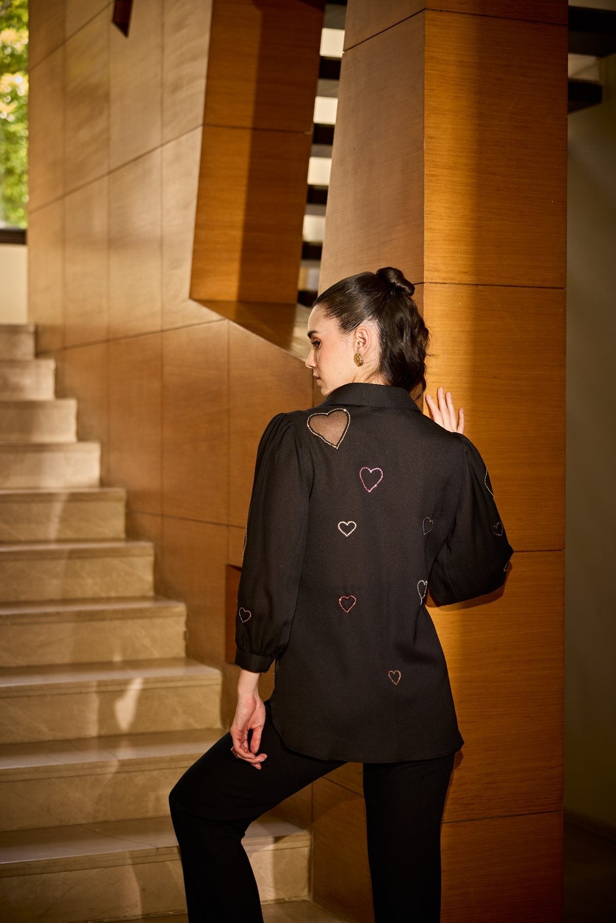 HEART EMBELLISHMENT SHIRT