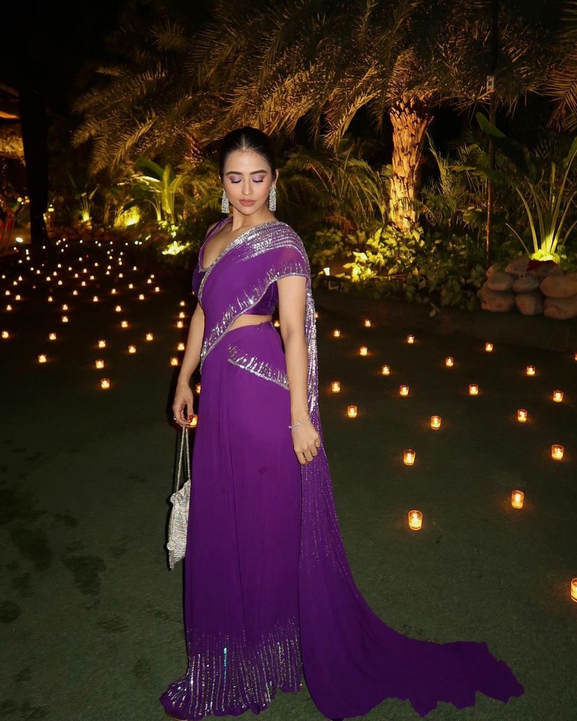 Rehyaa Suneja in Purple Drape Saree