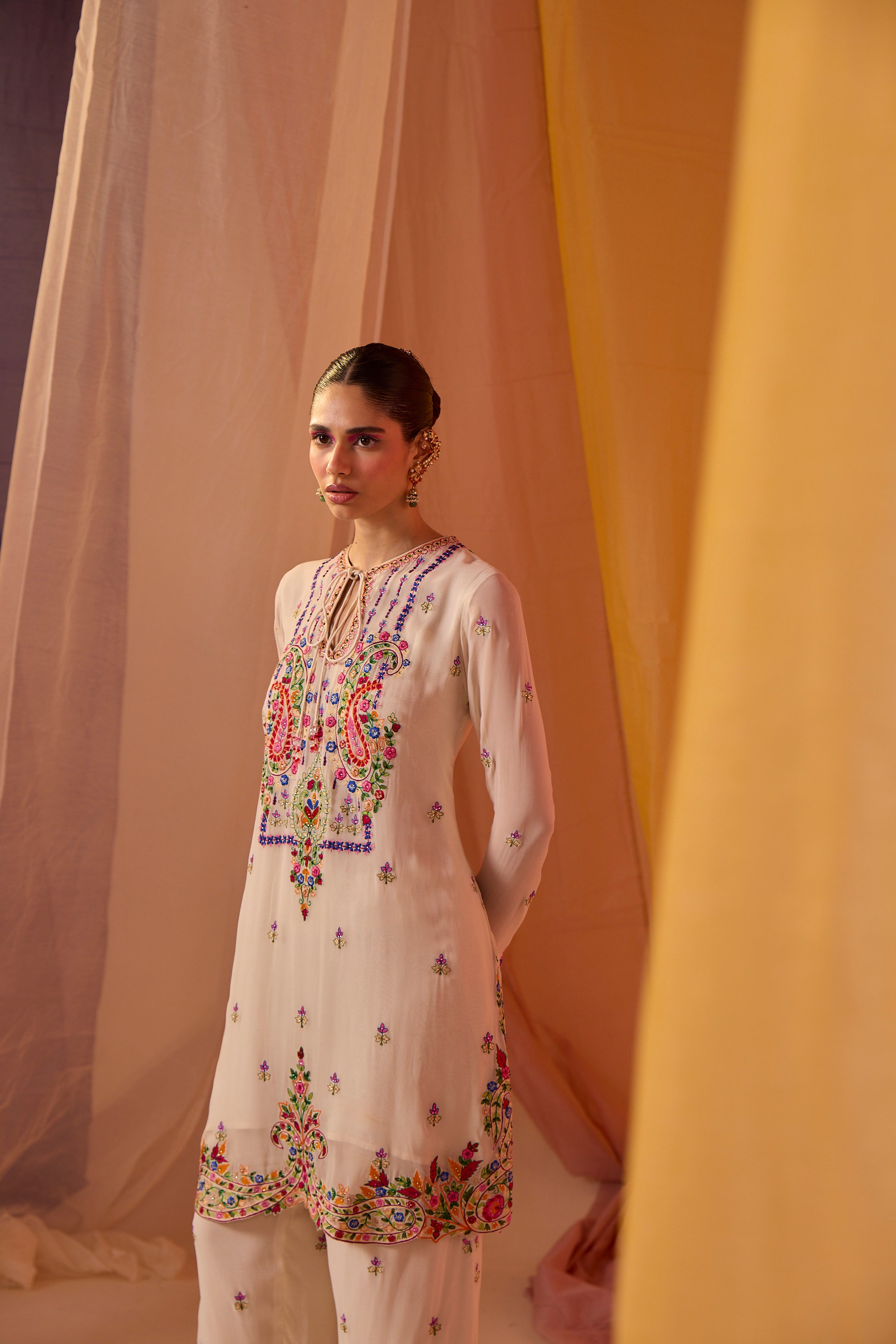 Multi Colour Kurta with Pants - S393