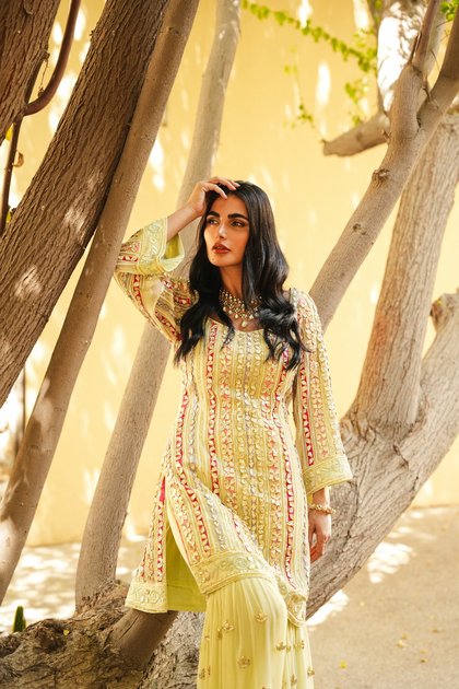 MINT GREEN MULTI-COLOUR PARISAA GARARA