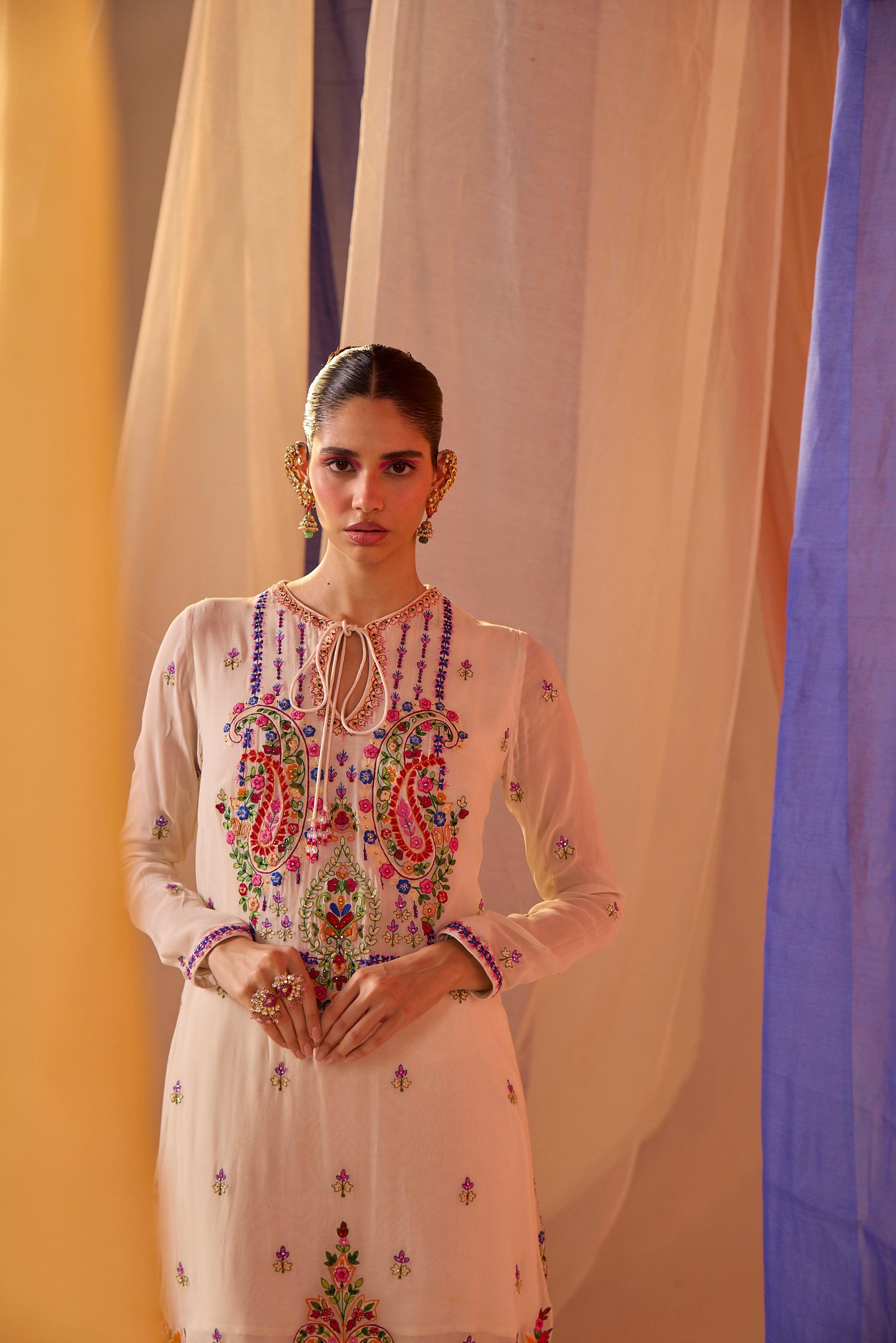 Multi Colour Kurta with Pants - S393