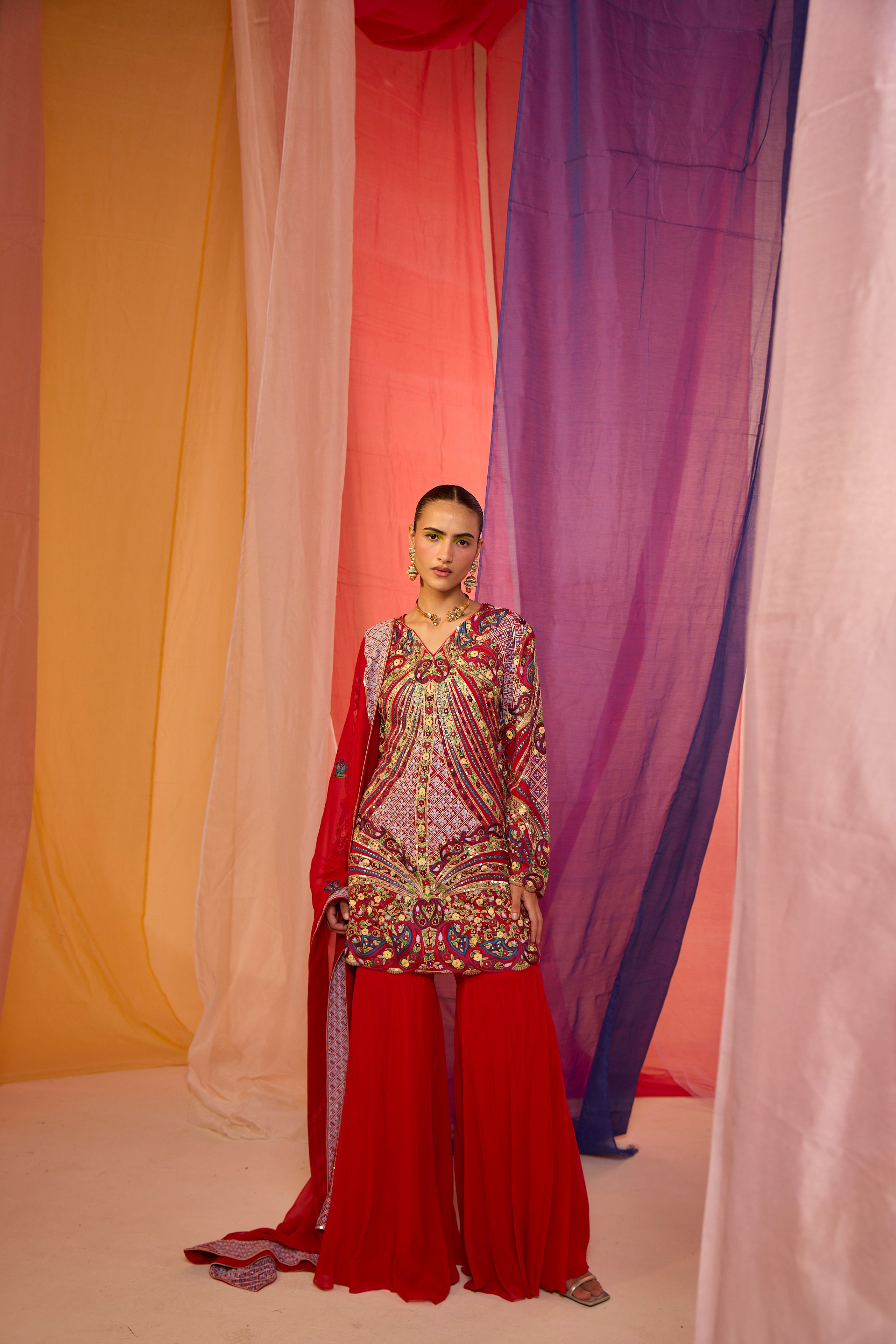 Multi Colour Sharara (Heavy) - S395