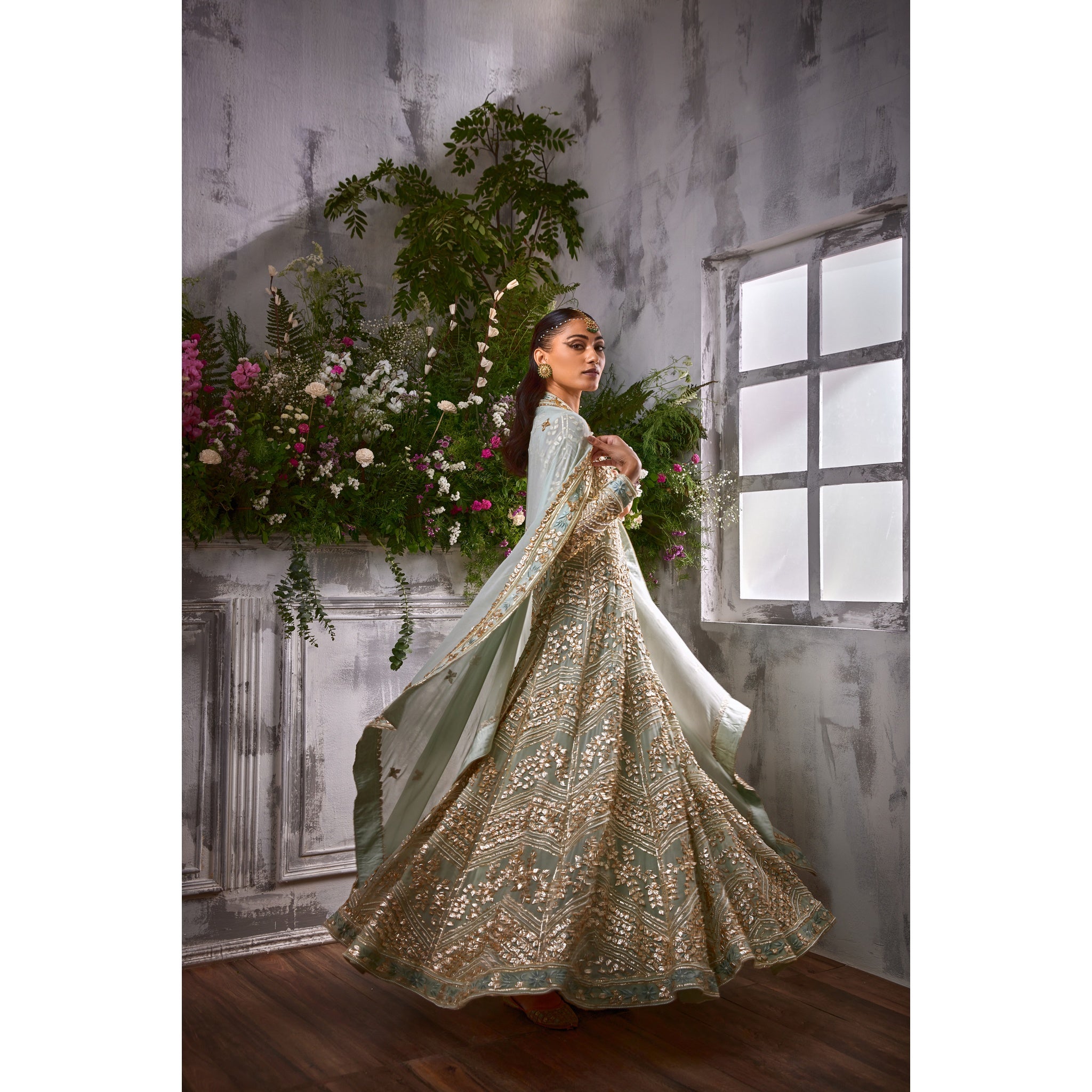 SEA GREEN GOTA ANARKALI