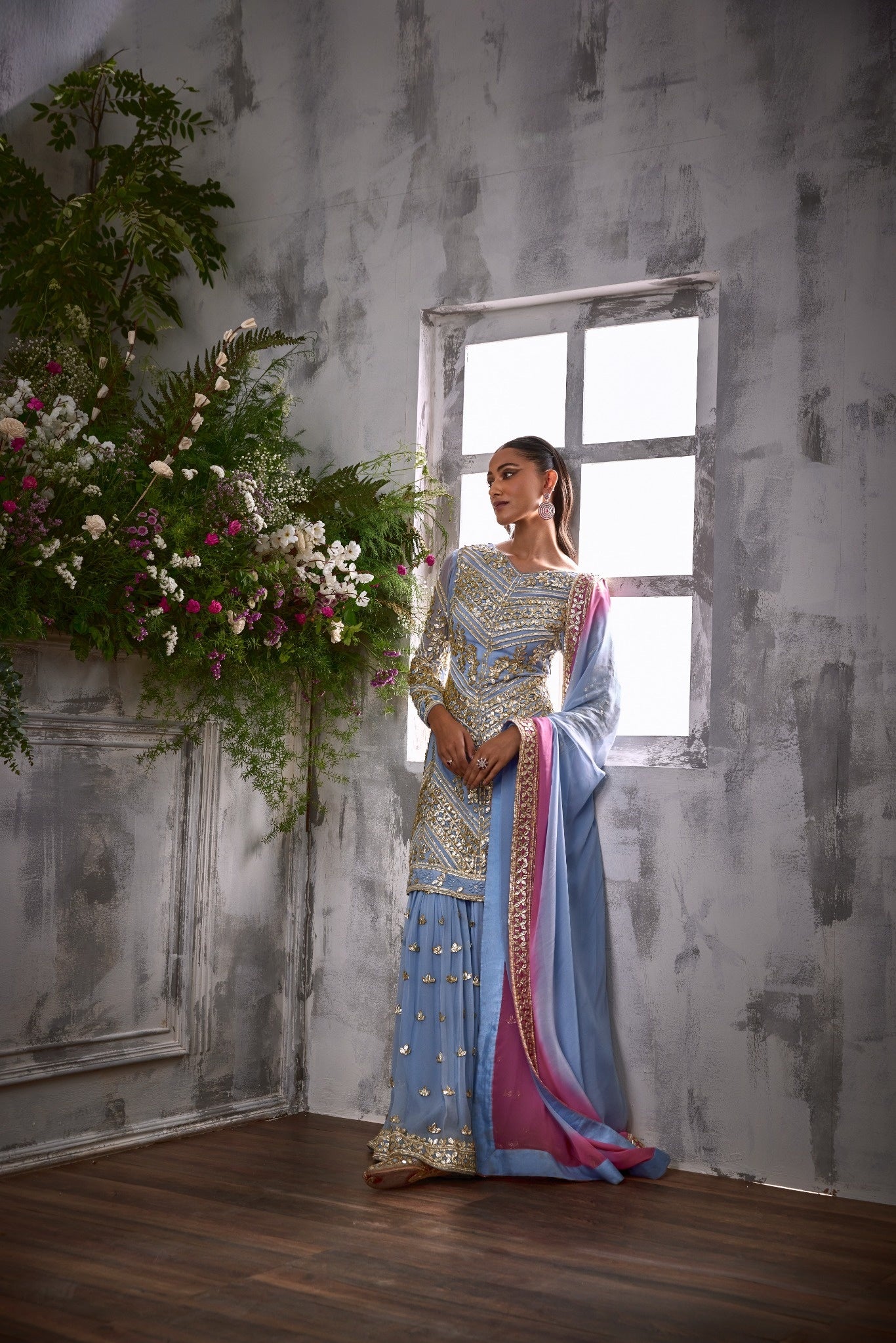 SKY BLUE  GOTA SHARARA