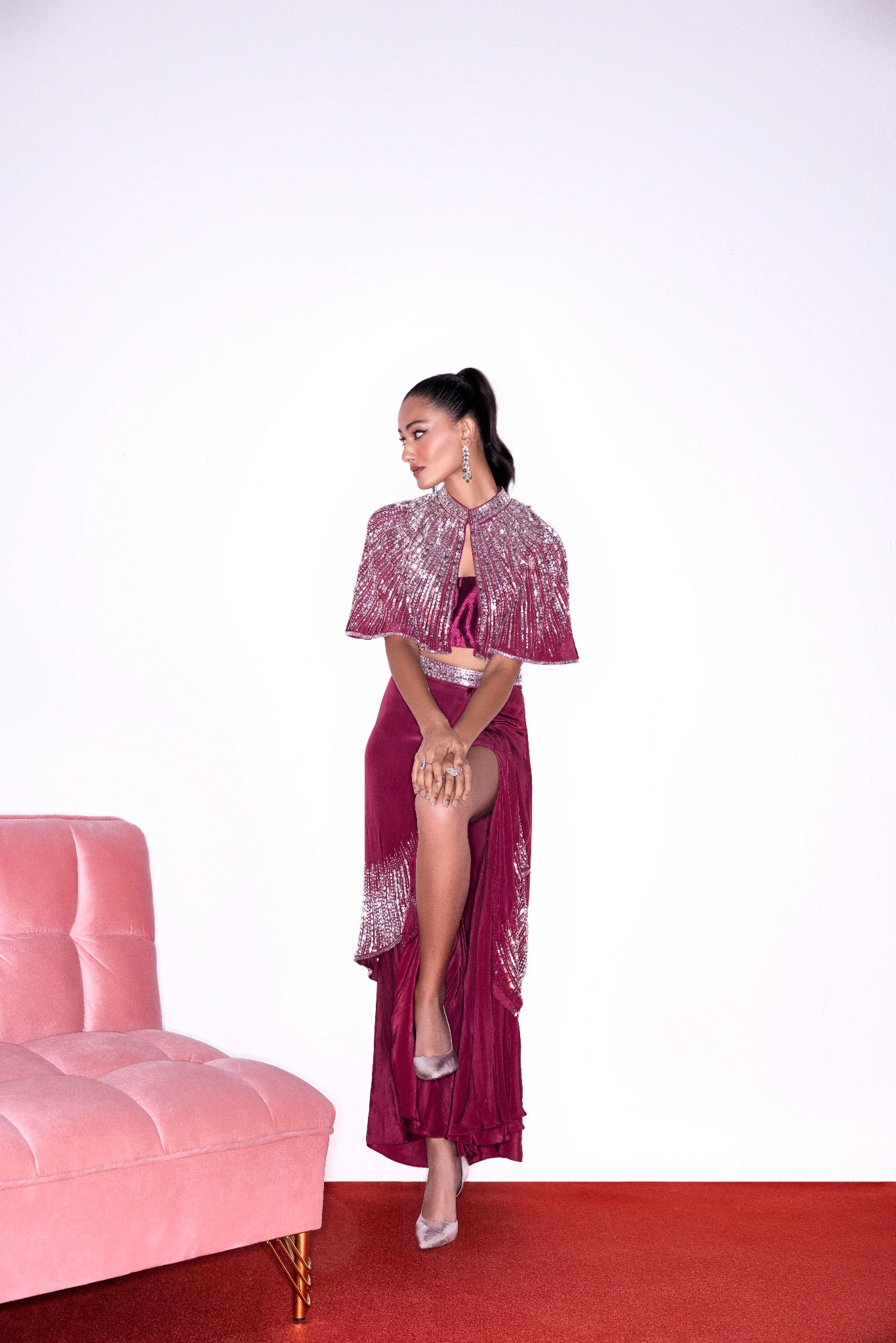 RUBY RED CAPE & SKIRT SET