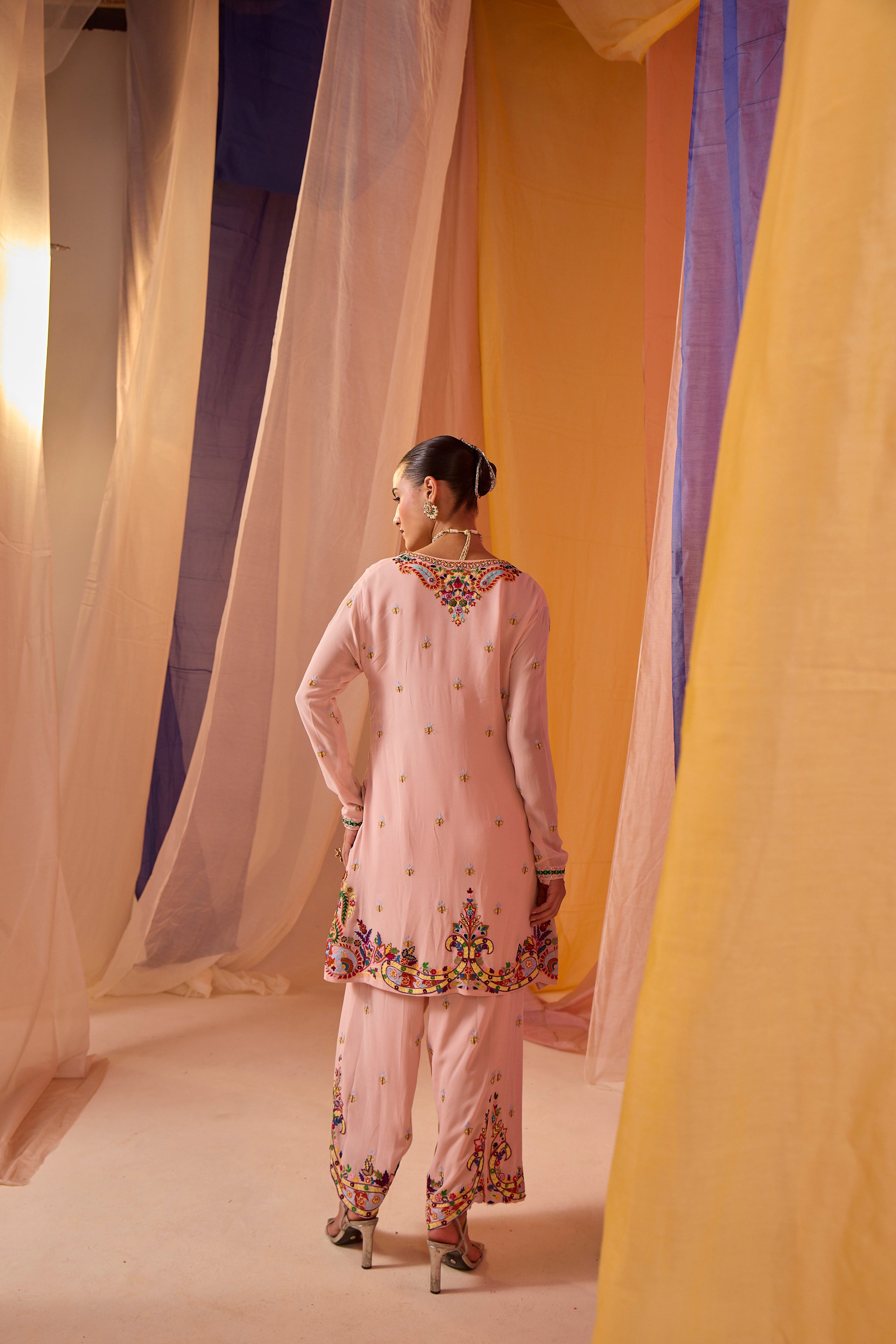 Multi Colour Kurta with Pants - S396