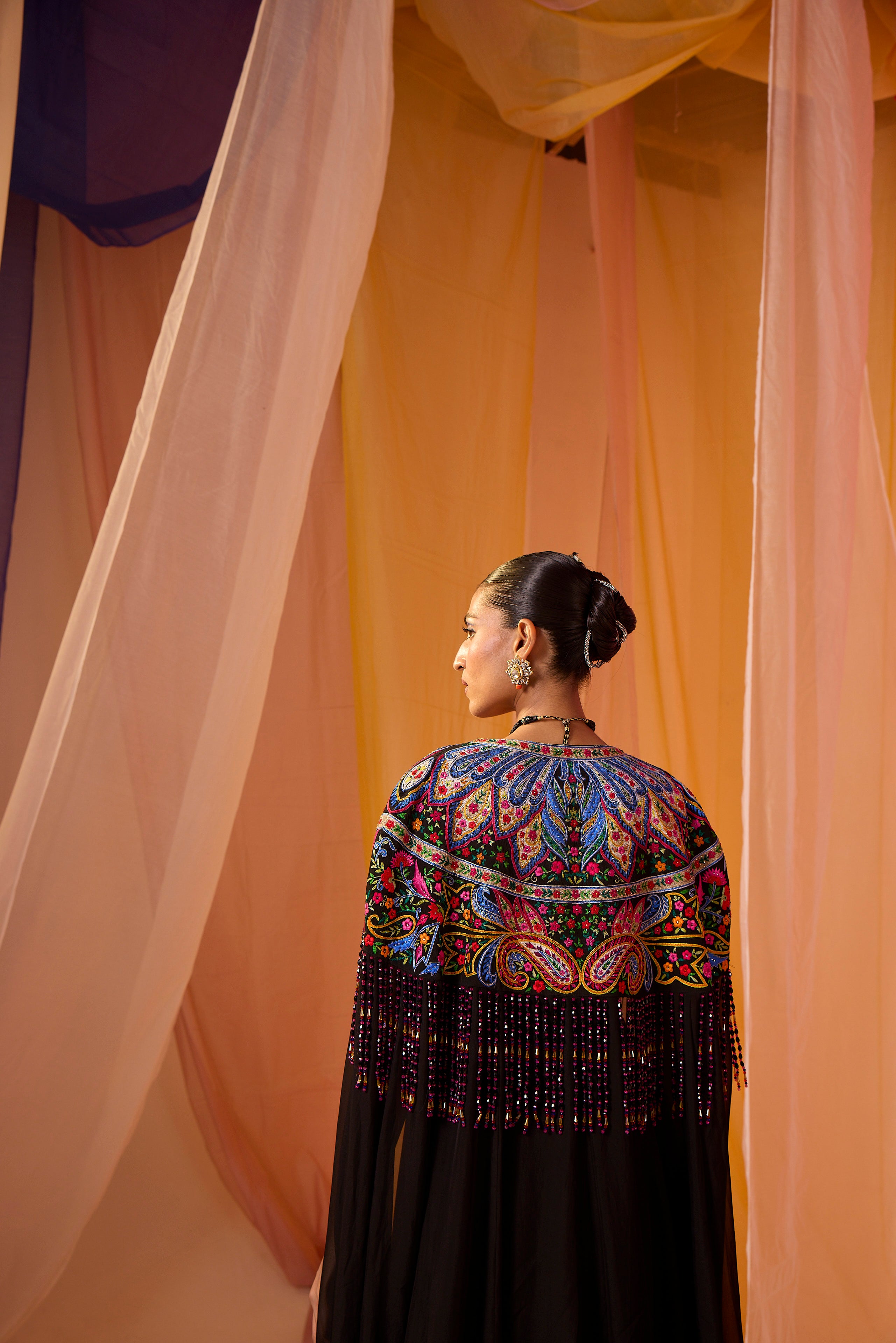 Multi Colour Cape with Anarkali - S390