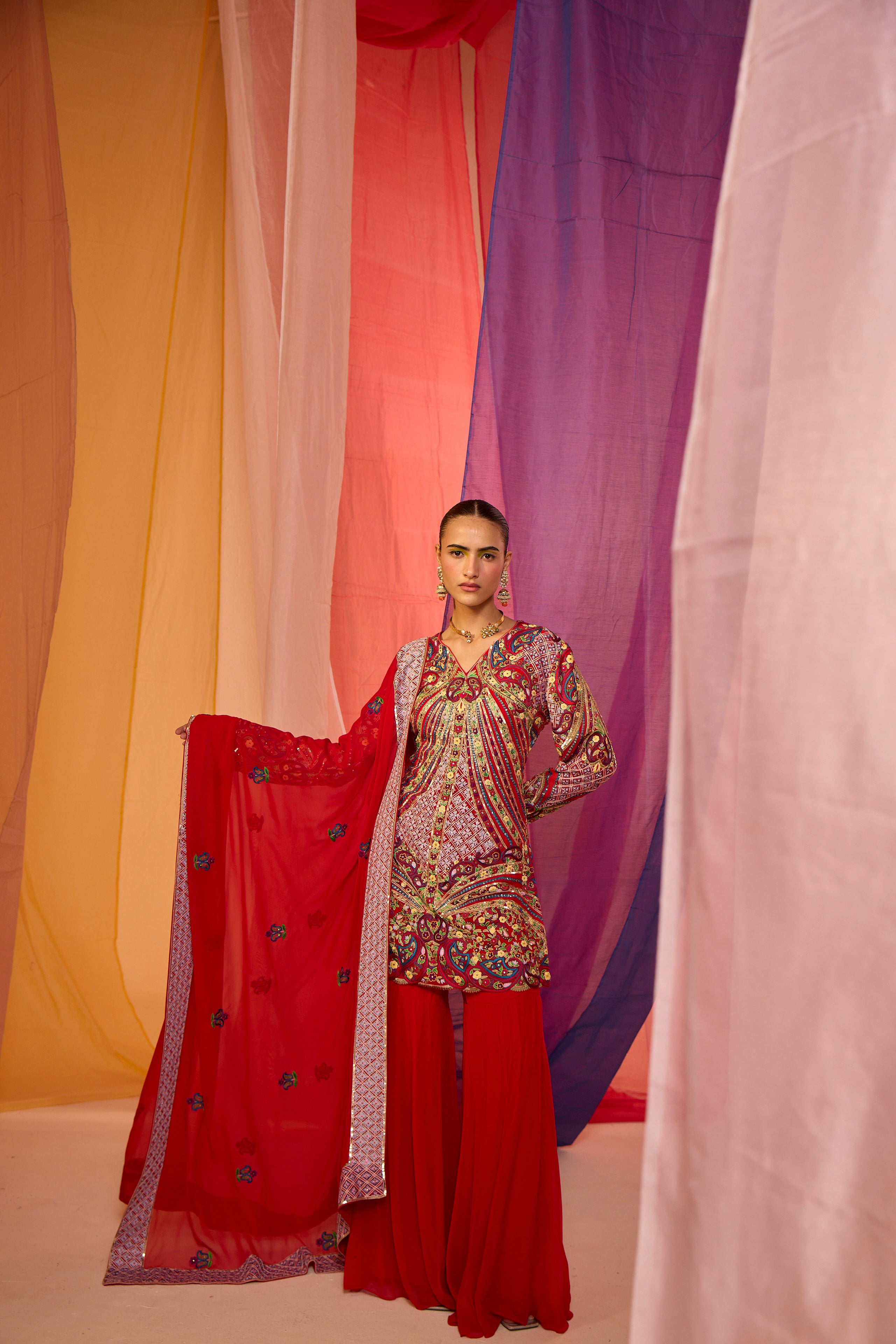 Multi Colour Sharara (Heavy) - S395