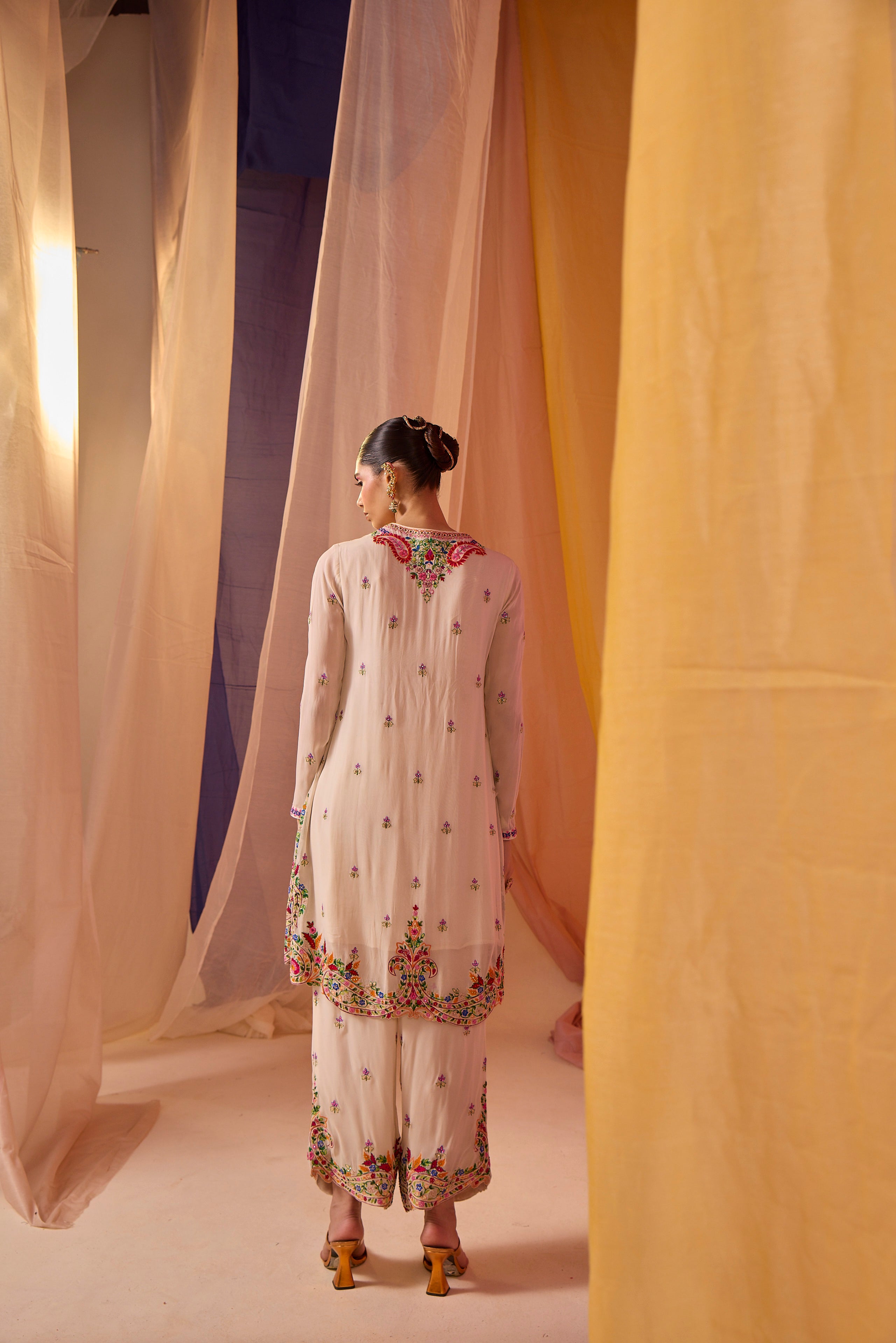 Multi Colour Kurta with Pants - S393