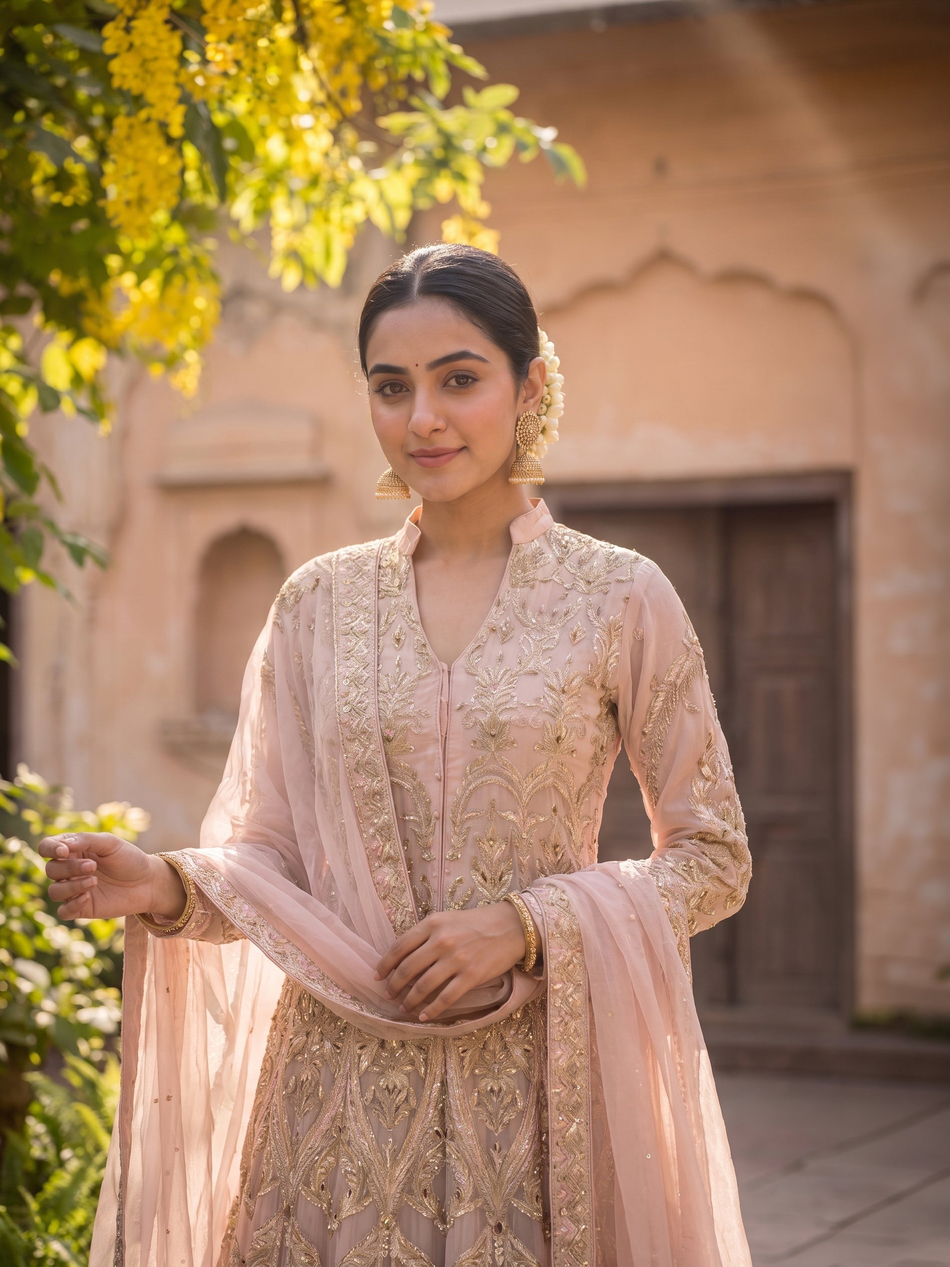 ROOHAB ROYAL ROSE PINK ANARKALI