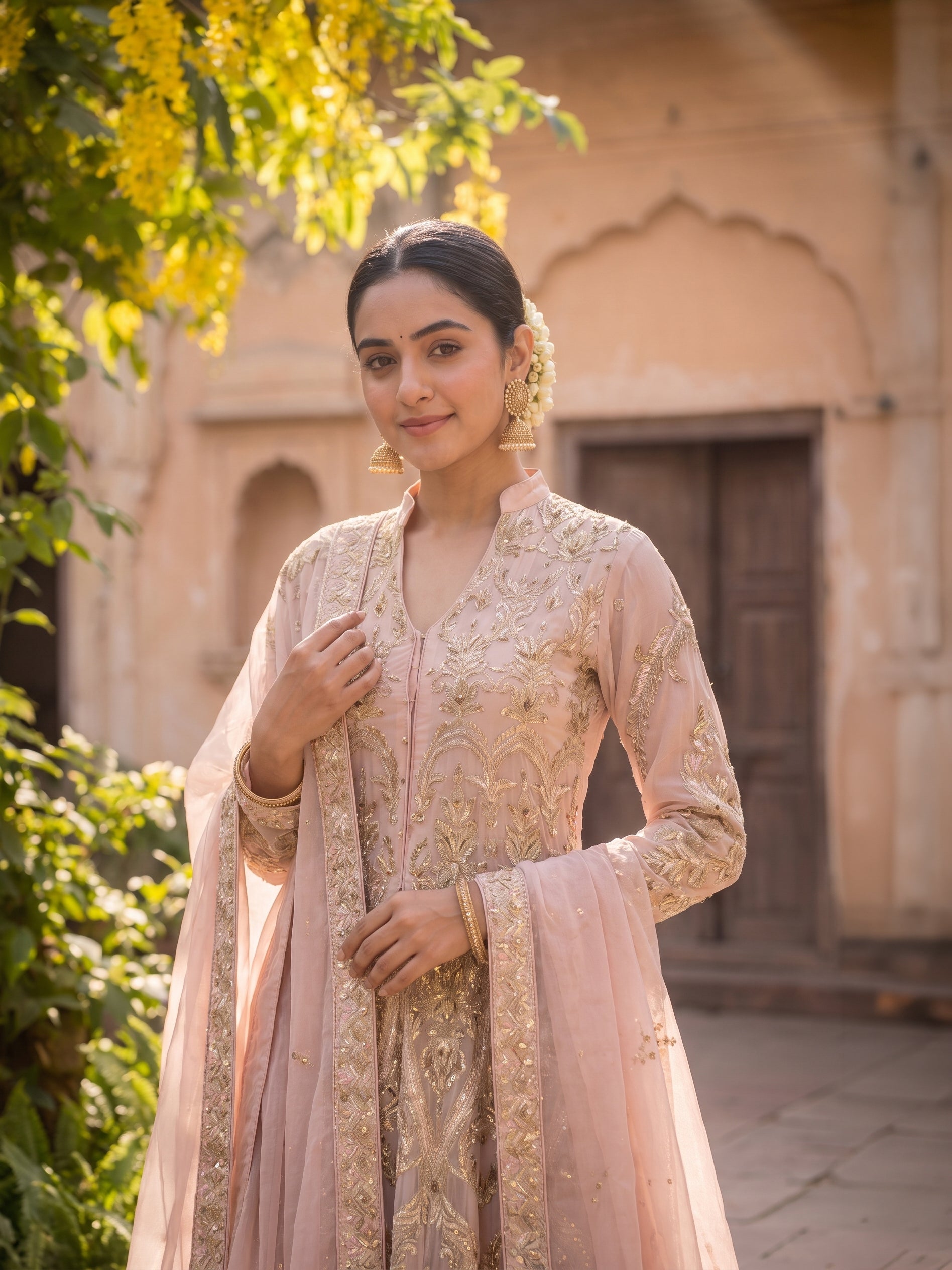 ROOHAB ROYAL ROSE PINK ANARKALI
