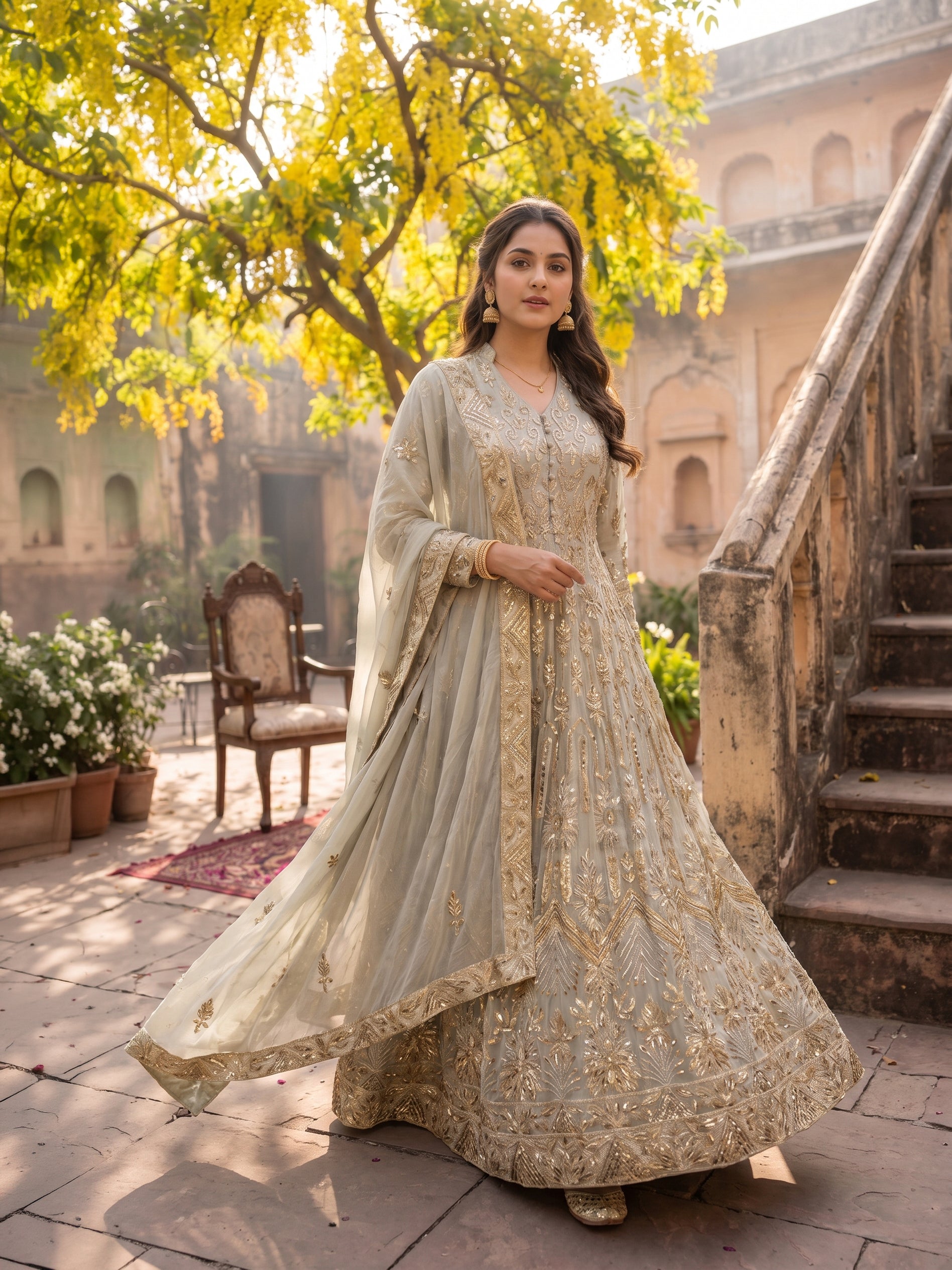 ROOHAB ROYAL SEA GREEN ANARKALI