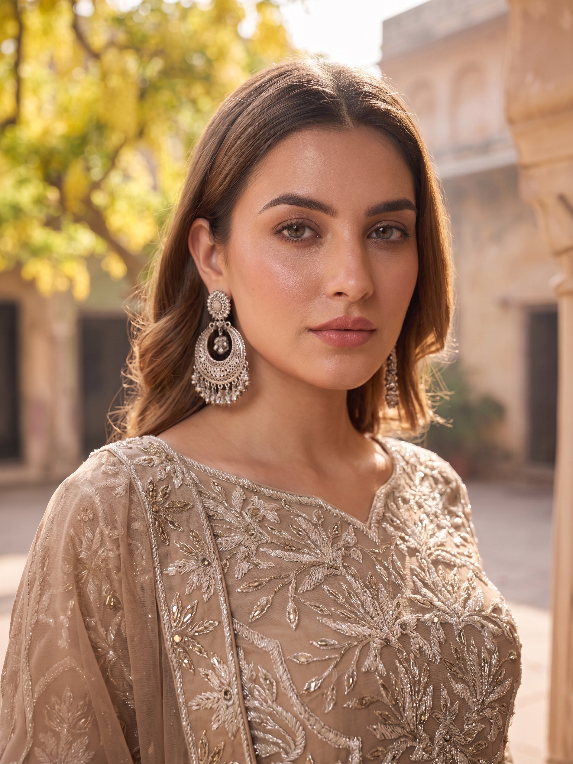 ROOHAB BEIGE SHARARA SET