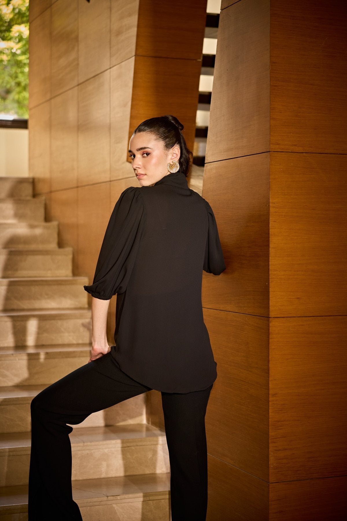 TASSEL TIE BLACK AFFAIR SHIRT